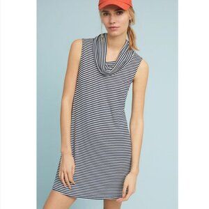 Anthropologie Dolan Navy Striped Cowl Neck Sleeveless Tunic Dress MP